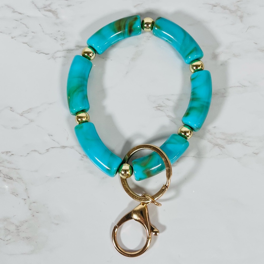 Acrylic Turquoise Bracelet Keychain - Picture 1 of 4